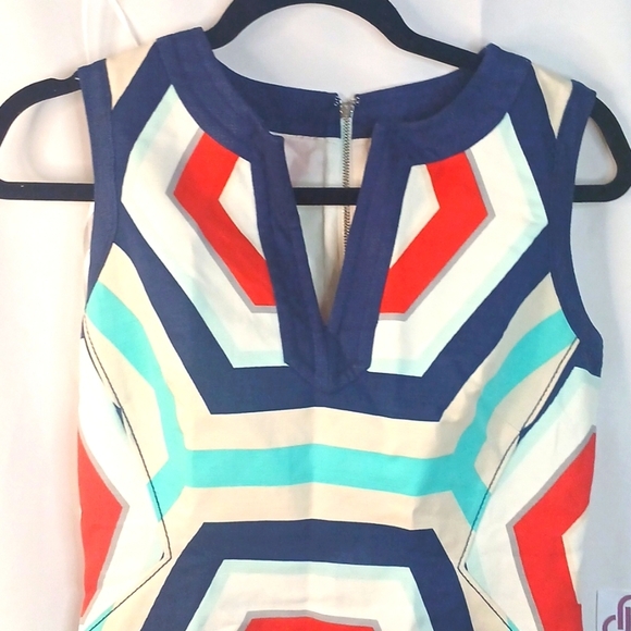 Brand New W/ot Kate Spade ♠️ Geometric Patterned Sleeveless Womens Size 0 - Picture 4 of 12